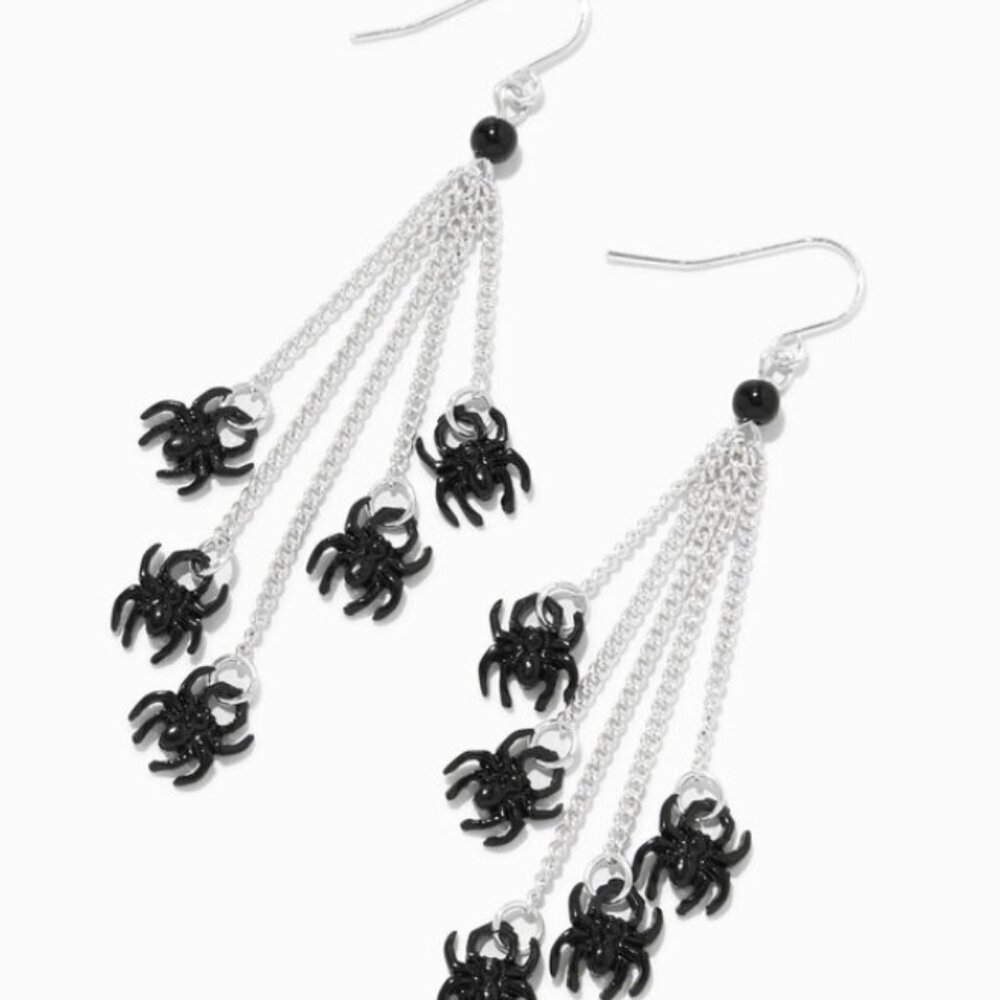 Black Sequin Devil (Horns, Skeletal Bracelet, Spider Earrings & Bracelet) - Picture 4 of 5